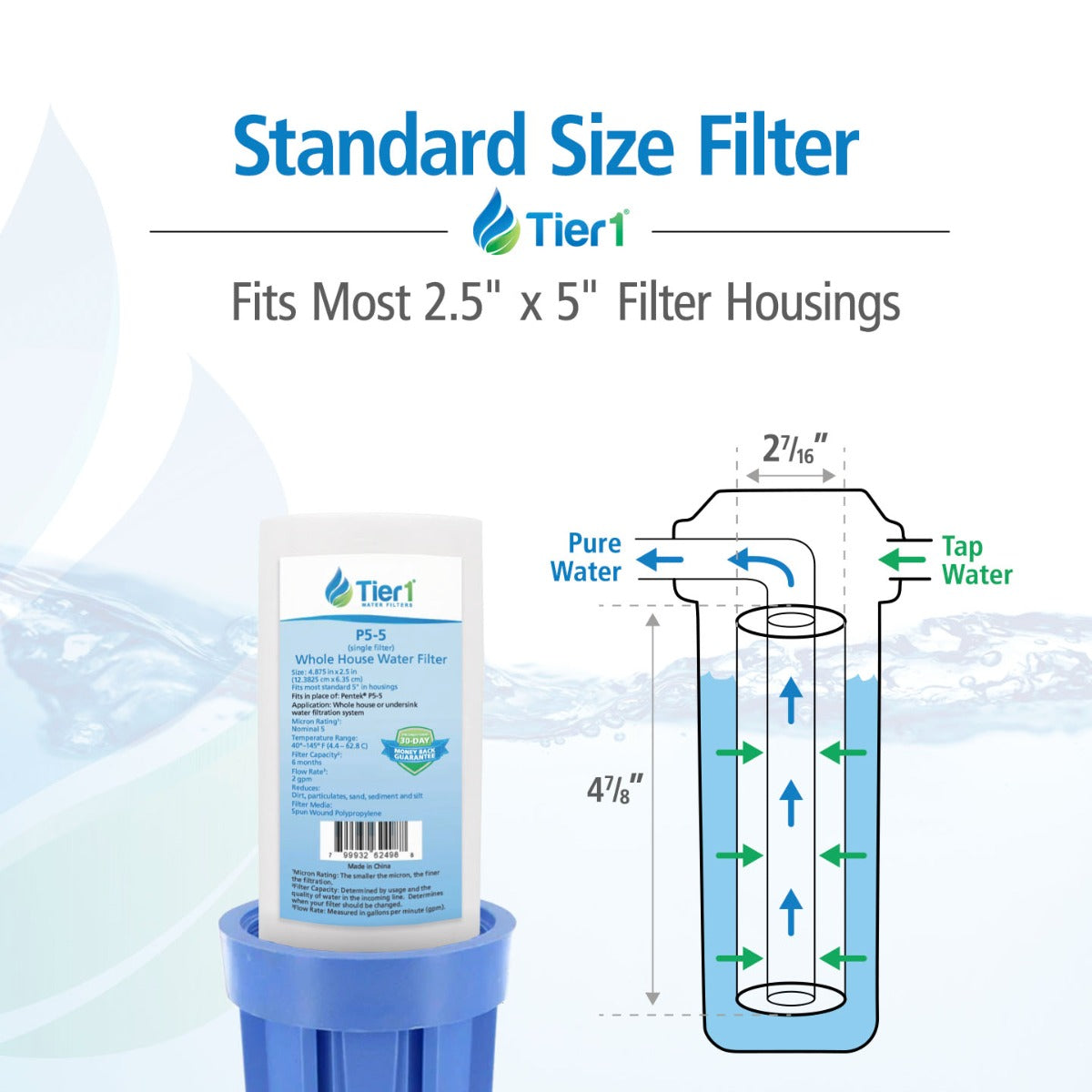 P5-478 Pentek Comparable Sediment Water Filter by Tier1 - Whole House Cartridges - 4.41 - DiscountFilterStore.com