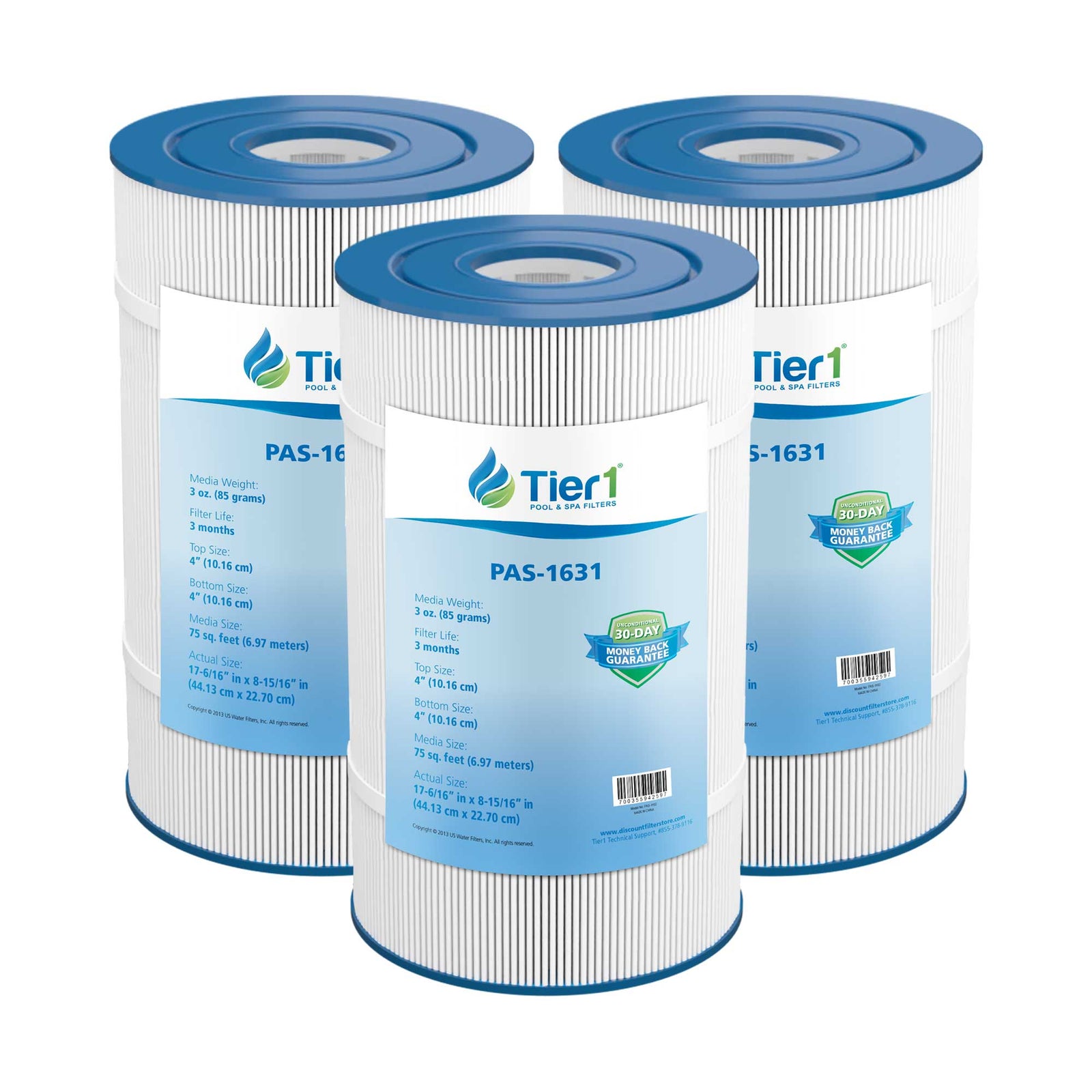 Tier1 Pool Filter for Waterway Clearwater II -Washable Trilobal Dirt-Lock Pleats - Pool and Spa Filters - 38.02 - DiscountFilterStore.com