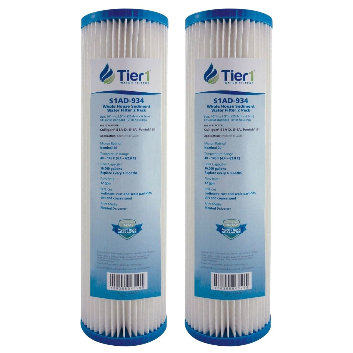 S1A-D Culligan Comparable Whole House Sediment Water Filter by Tier1(2-Pack) - Whole House Cartridges - 11.93 - DiscountFilterStore.com