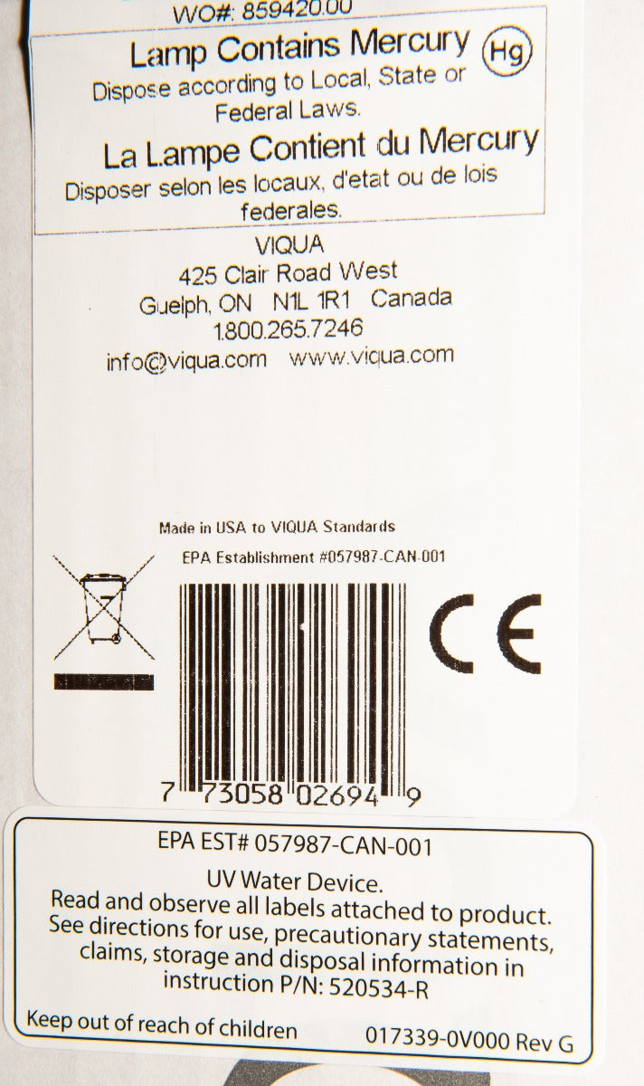 S810RL Viqua Water Disinfection System UV Lamp - Whole House Systems - 141.0 - DiscountFilterStore.com