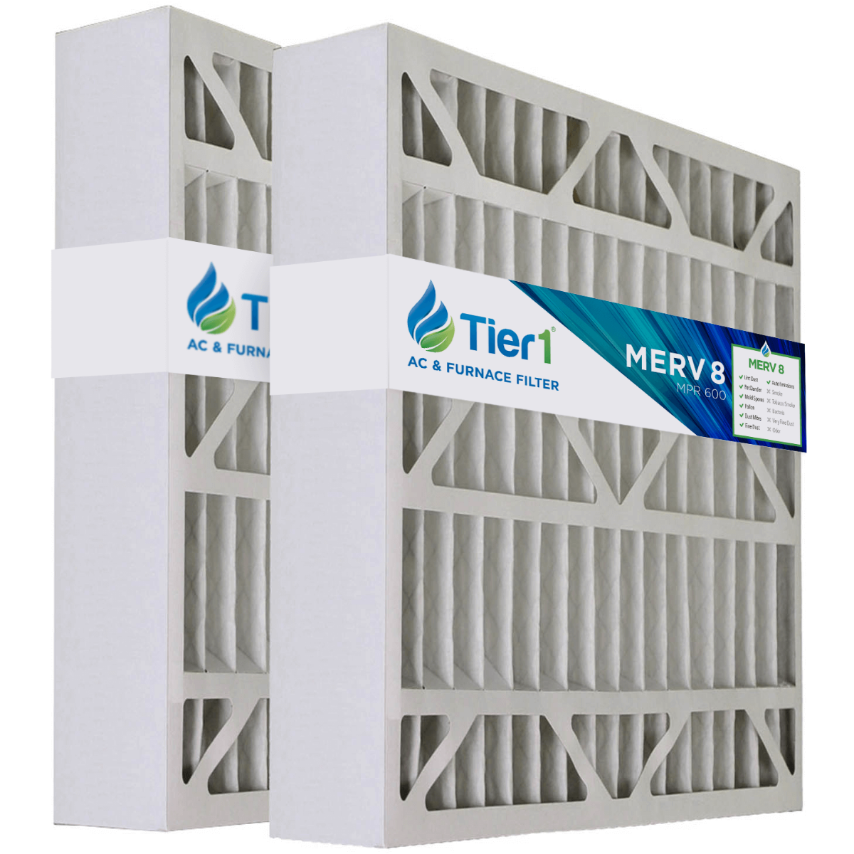 Tier1 brand replacement for White-Rodgers FR2000-401 - 20 x 25 x 6 - MERV 8 (2-Pack) - Air Filters - 69.2 - DiscountFilterStore.com