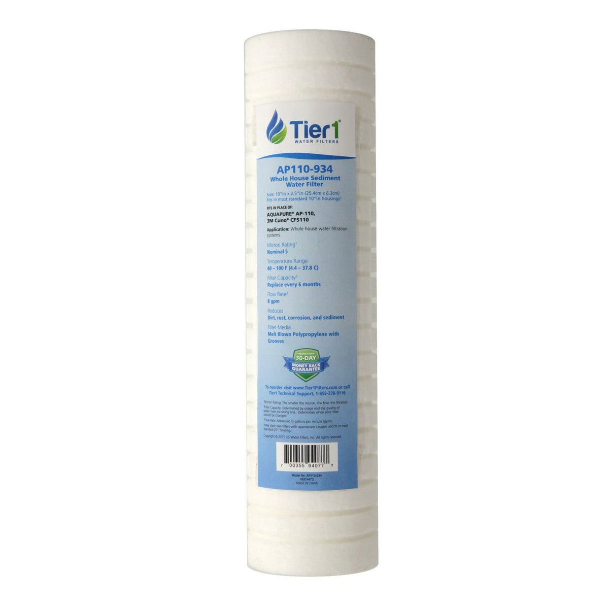 Tier1 AP110 Comparable Whole House Sediment Water Filter - Whole House Cartridges - 5.49 - DiscountFilterStore.com
