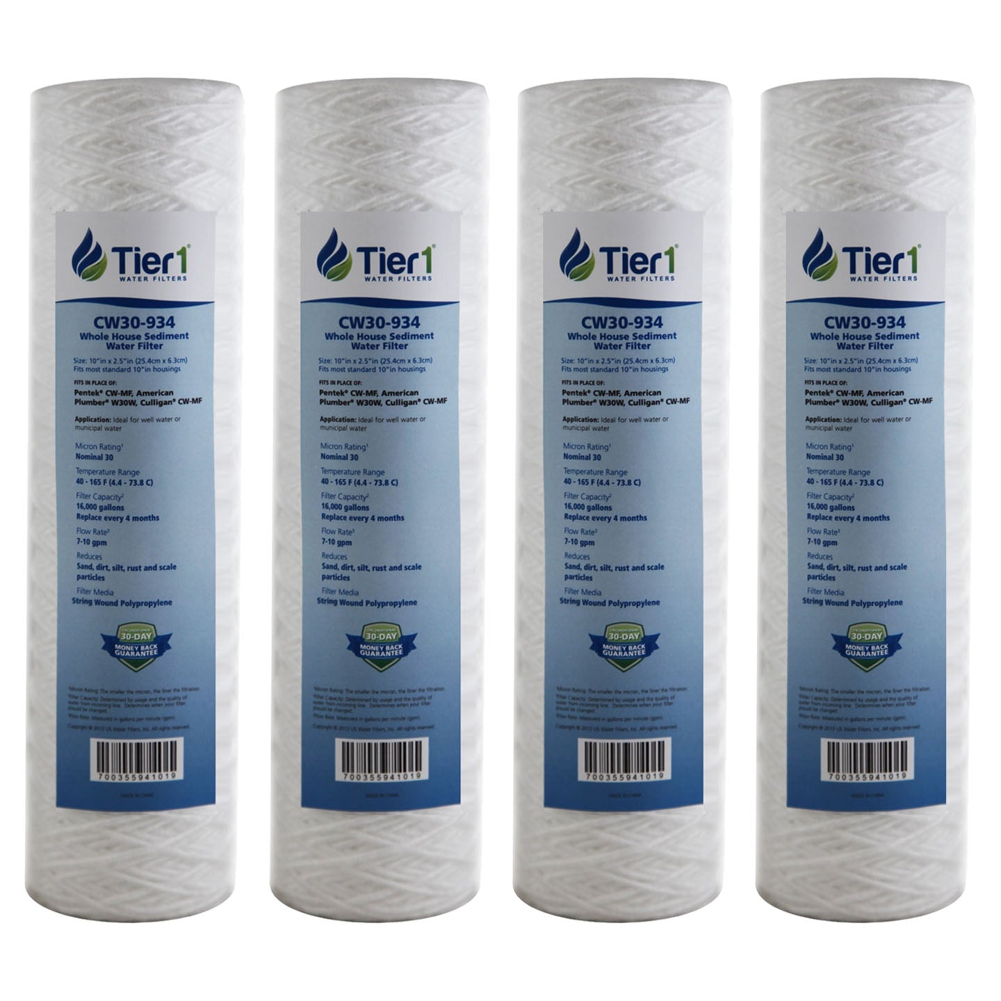 CW-MF Pentek Comparable Whole House Sediment Water Filter by Tier1 - Whole House Cartridges - 6.21 - DiscountFilterStore.com