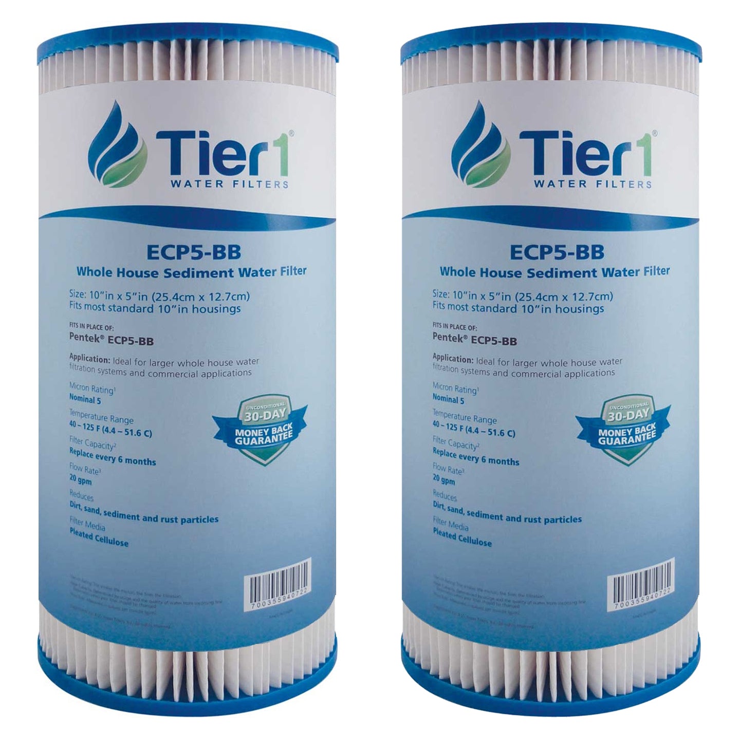ECP5-BB Pentek Comparable Whole House Sediment Water Filter by Tier1 - Whole House Cartridges - 18.94 - DiscountFilterStore.com