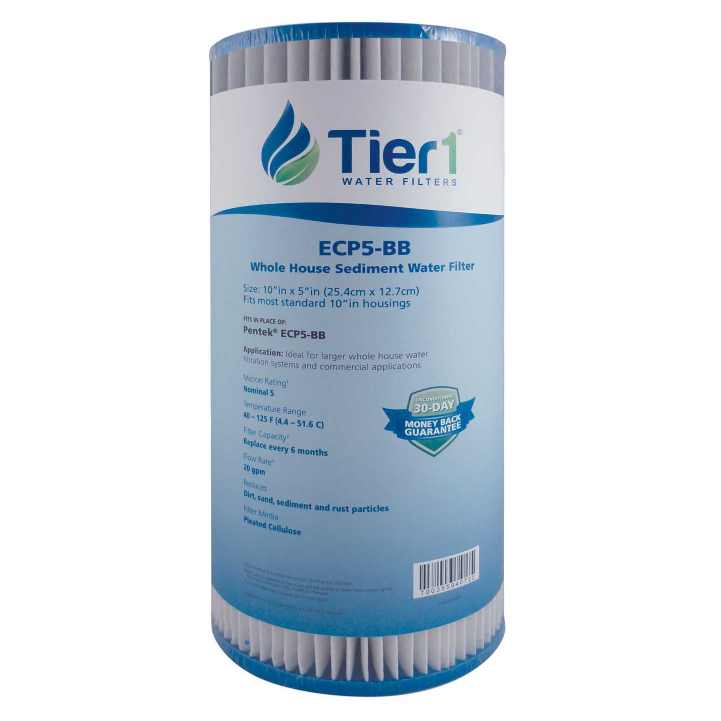 ECP5-BB Pentek Comparable Whole House Sediment Water Filter by Tier1 - Whole House Cartridges - 18.94 - DiscountFilterStore.com