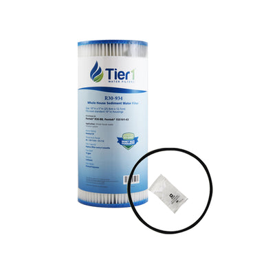 R30-BB 155101-43 Pentek Pleated Polyester Filter Cartridge Comparable Replacement Kit with O-ring and Lubricant by Tier1 (4.5 inches x 9-3/4 inches, 30 Micron) - Whole House Cartridges - 19.32 - DiscountFilterStore.com