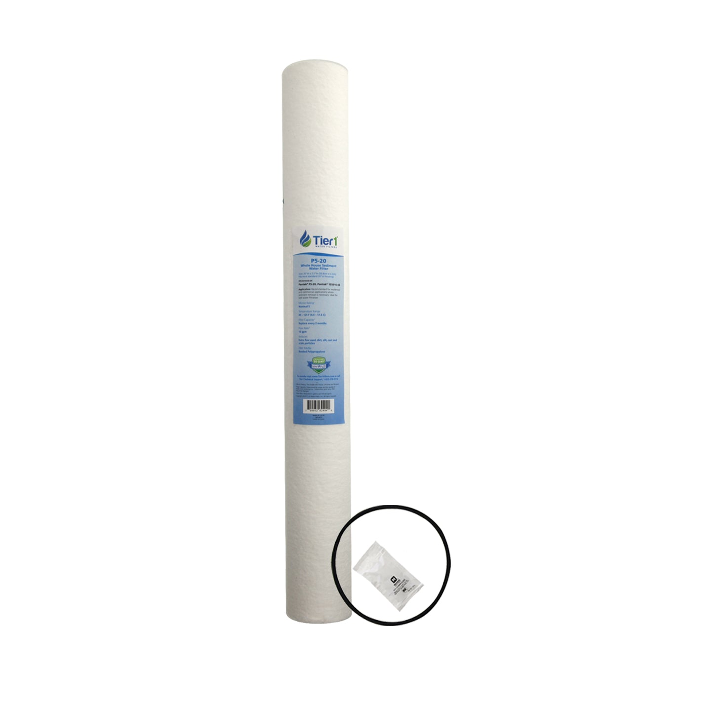 P5 155014-43 Pentek Spun Polypropylene Filter Cartridge Comparable Replacement Kit with O-ring and Lubricant by Tier1 - Whole House Cartridges - 15.08 - DiscountFilterStore.com