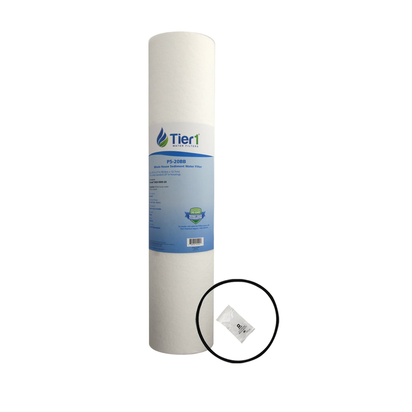 DGD-5005-20 Comparable 155358 Pentek Spun Polypropylene Filter Cartridge Replacement Kit with O-ring and Lubricant by Tier1 - Whole House Cartridges - 27.41 - DiscountFilterStore.com