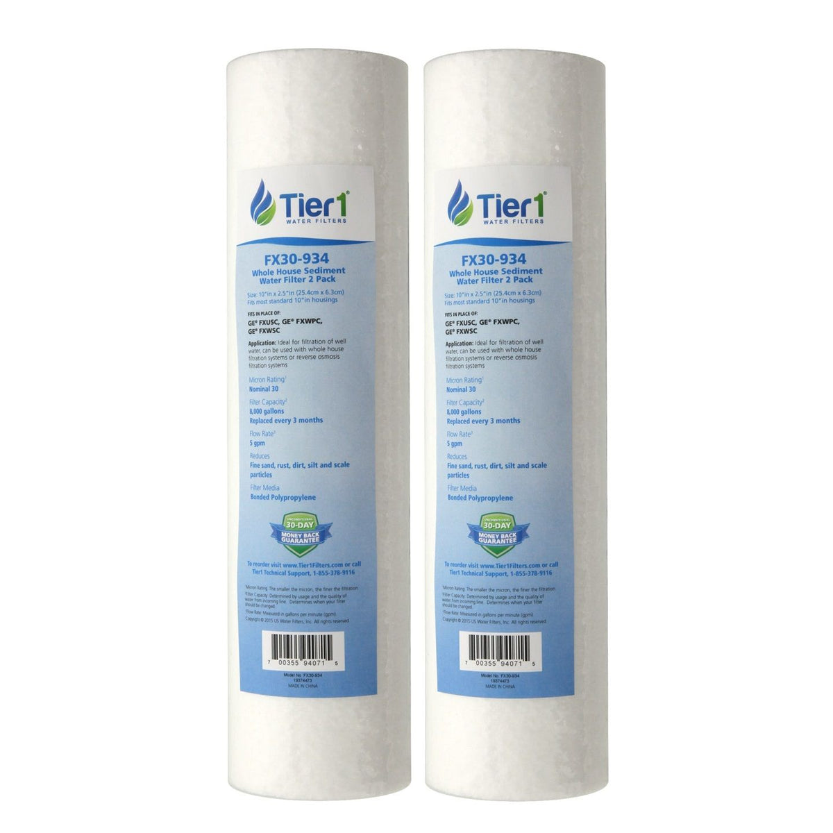 FXUSC GE Comparable Whole House Sediment Water Filter by Tier1 (2-Pack) - Whole House Cartridges - 6.71 - DiscountFilterStore.com