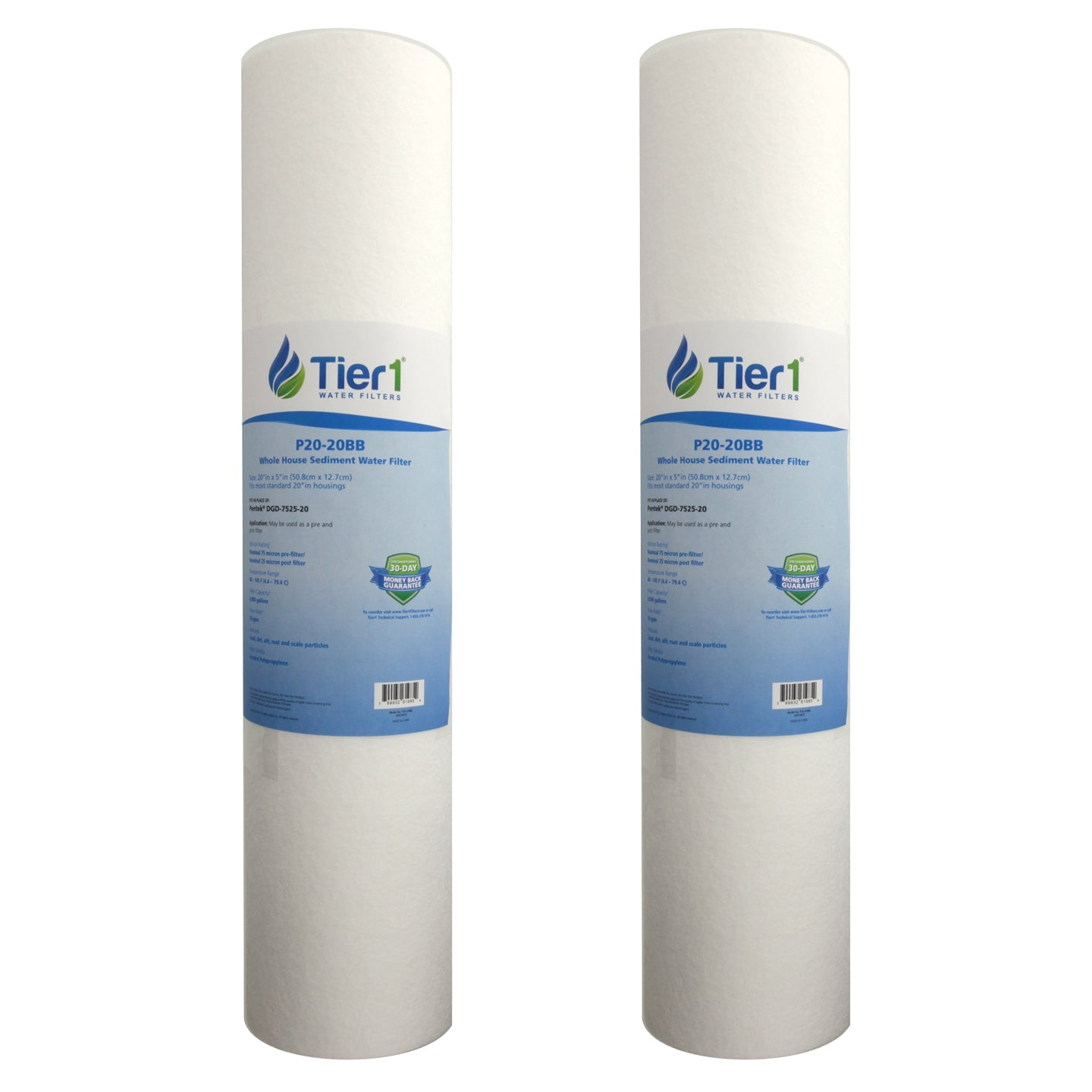 DGD-7525-20 Pentek Comparable Whole House Replacement Sediment Filter Cartridge by Tier1 - Whole House Cartridges - 16.58 - DiscountFilterStore.com