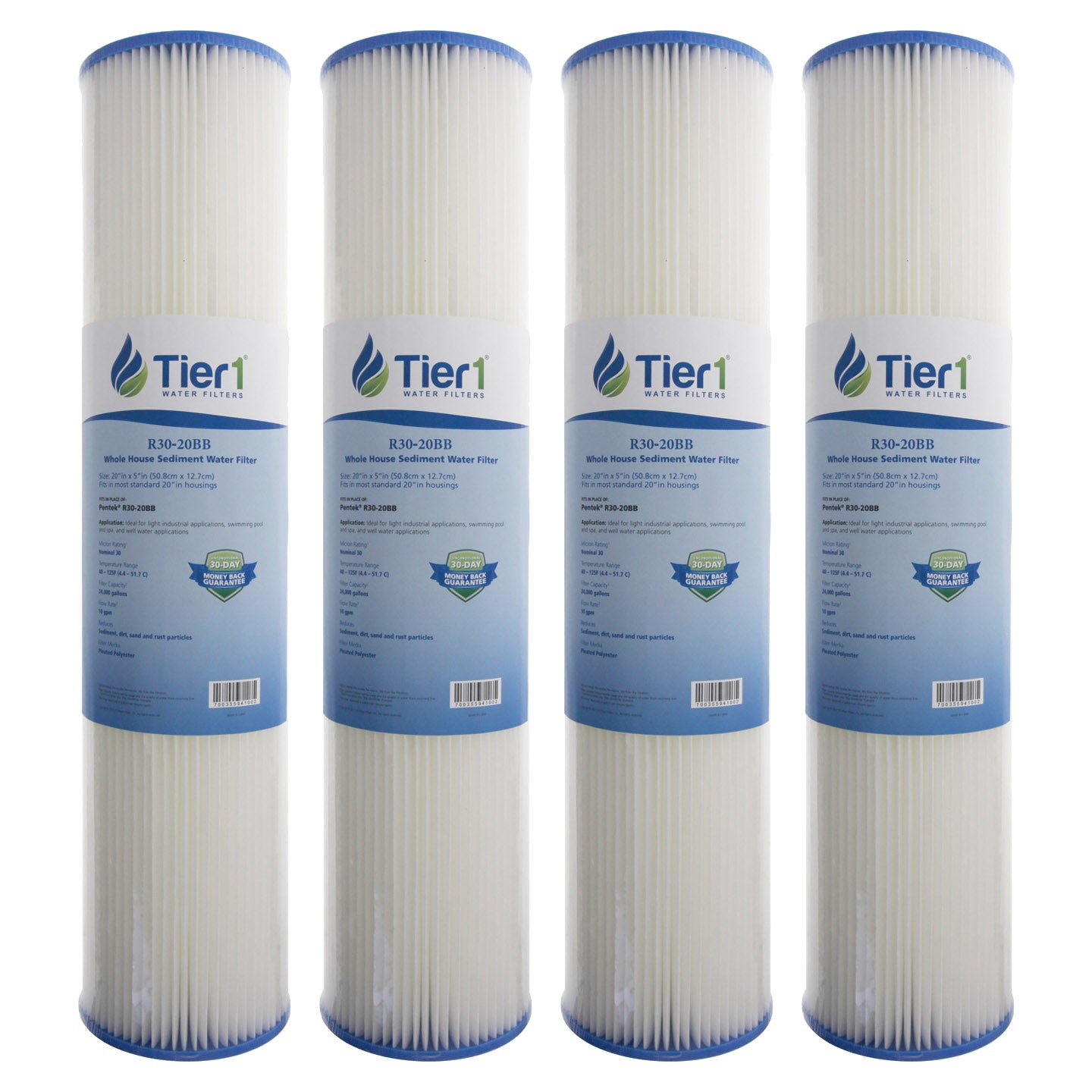 R30-20BB Pentek Comparable Whole House Sediment Water Filter by Tier1 - Whole House Cartridges - 25.09 - DiscountFilterStore.com