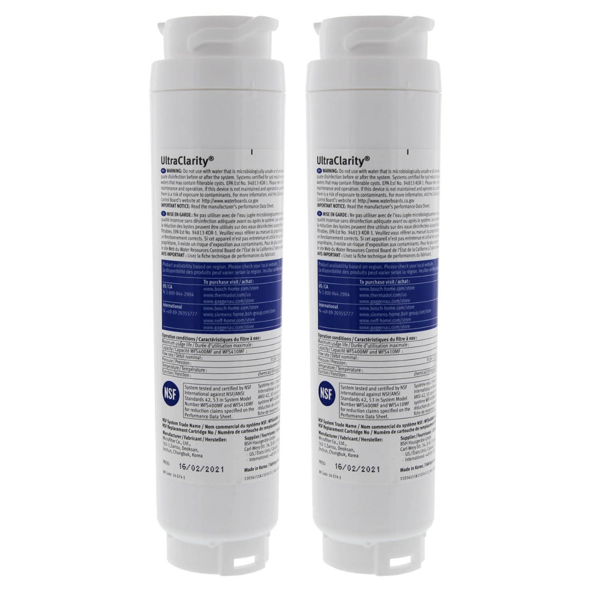 9000 077104 Bosch UltraClarity REPLFLTR10 Refrigerator Water Filter - Refrigerator Filters - 54.5 - DiscountFilterStore.com