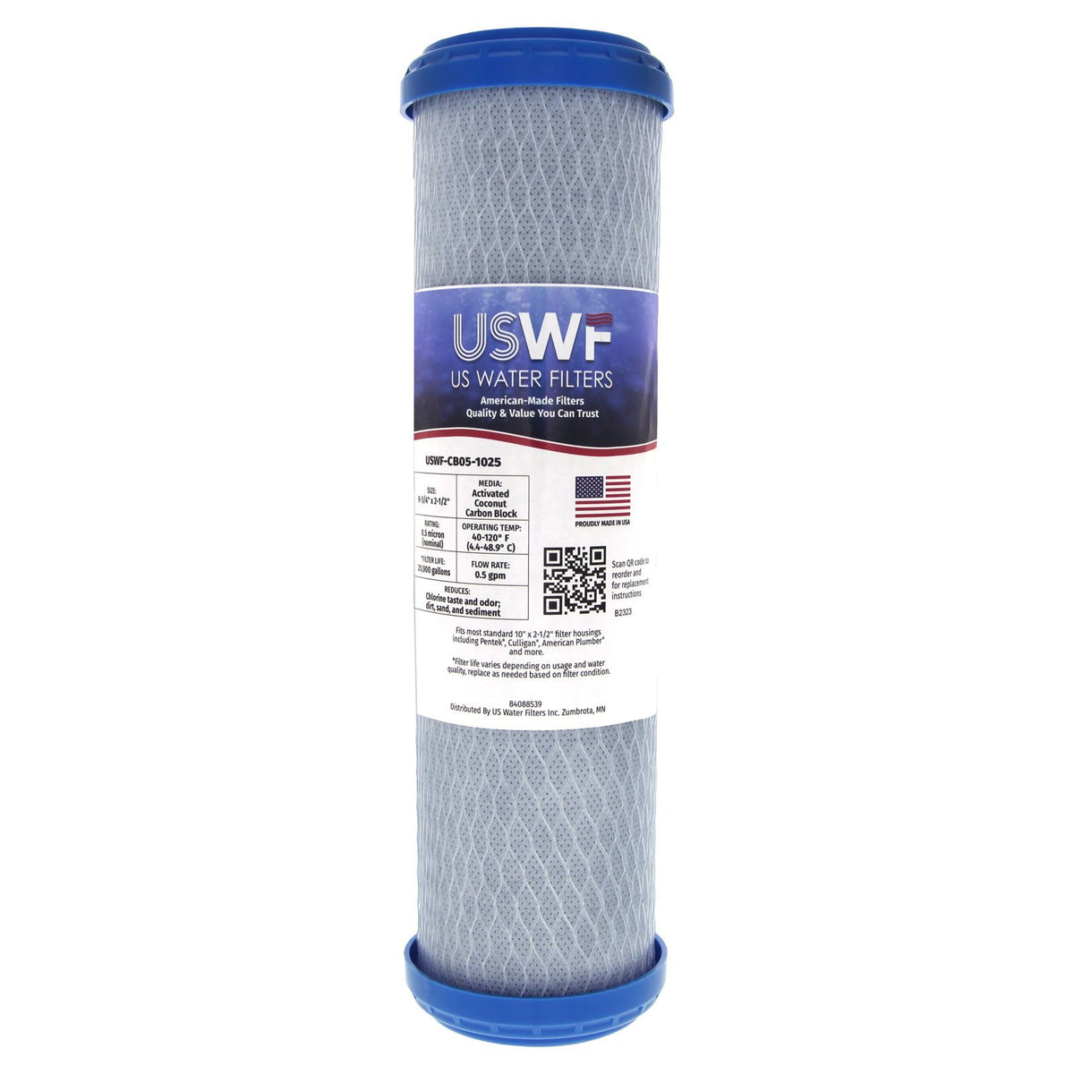 USWF Coconut Carbon Block Filter 0.5 Micron 10"x2.5" - Whole House Cartridges - 17.6 - DiscountFilterStore.com