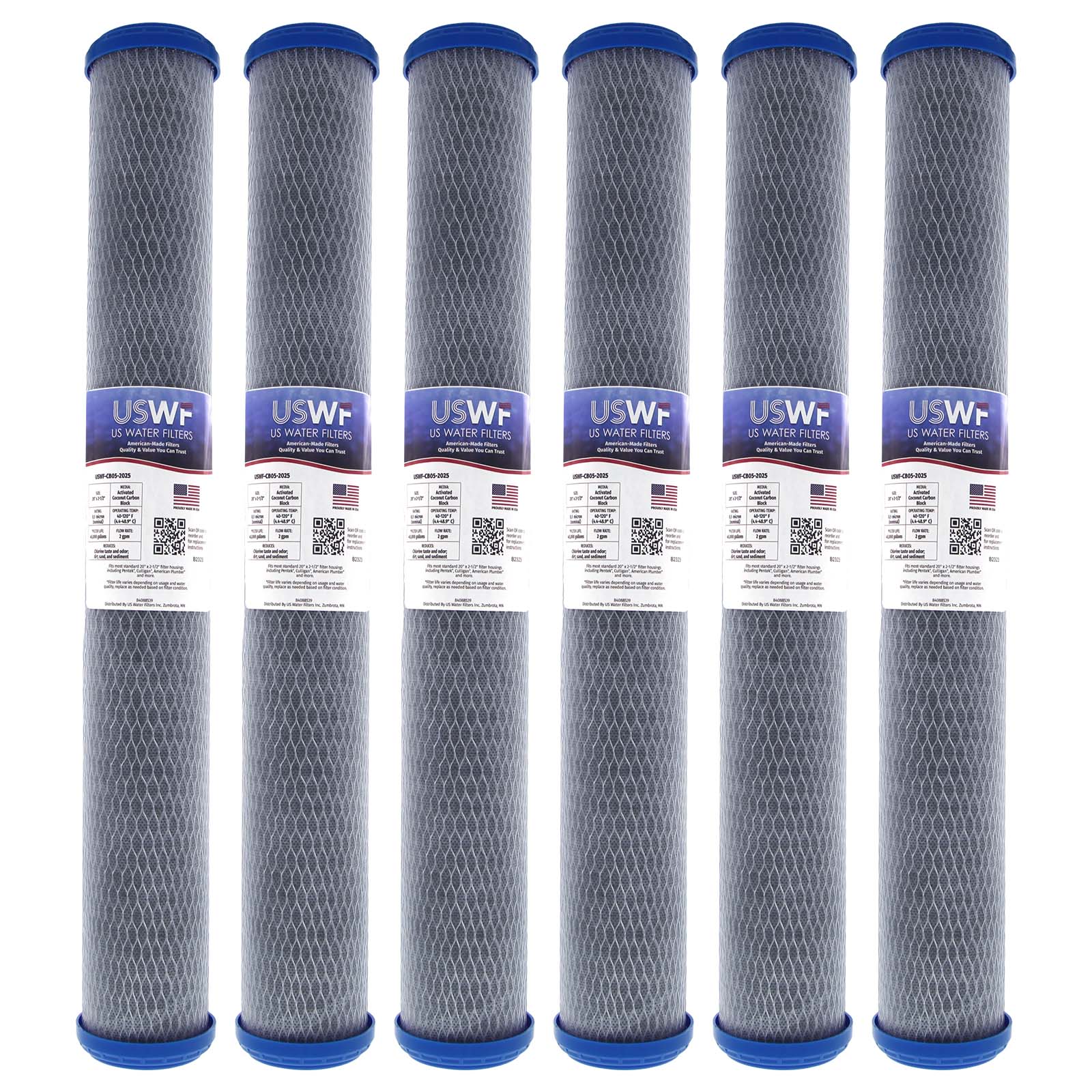 USWF Coconut Carbon Block Filter 0.5 Micron 20"x2.5" - Whole House Cartridges - 33.79 - DiscountFilterStore.com