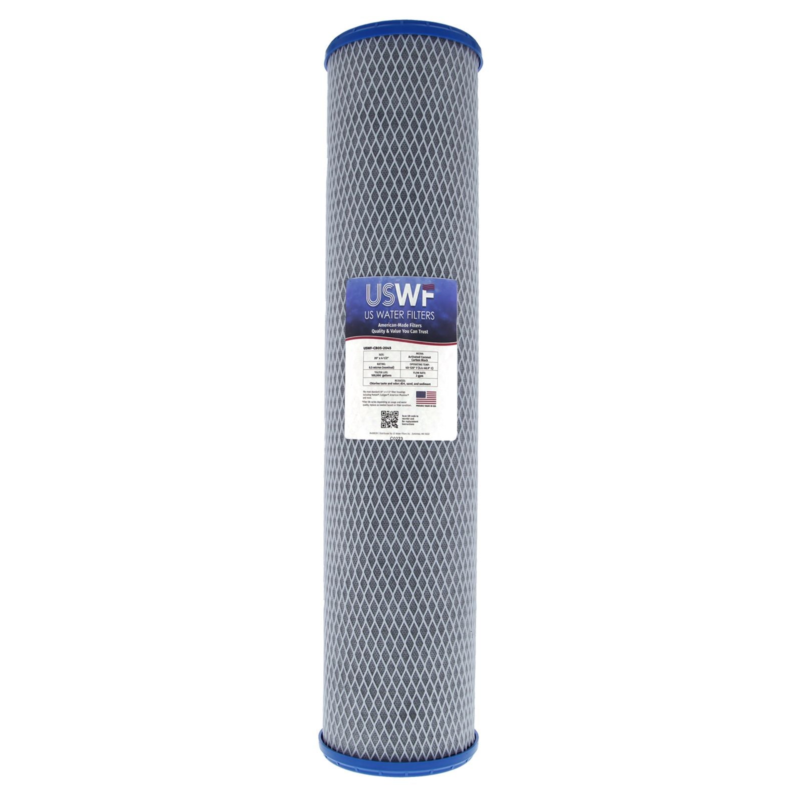 USWF Coconut Carbon Block Filter 0.5 Micron 20"x4.5" - Whole House Cartridges - 104.94 - DiscountFilterStore.com