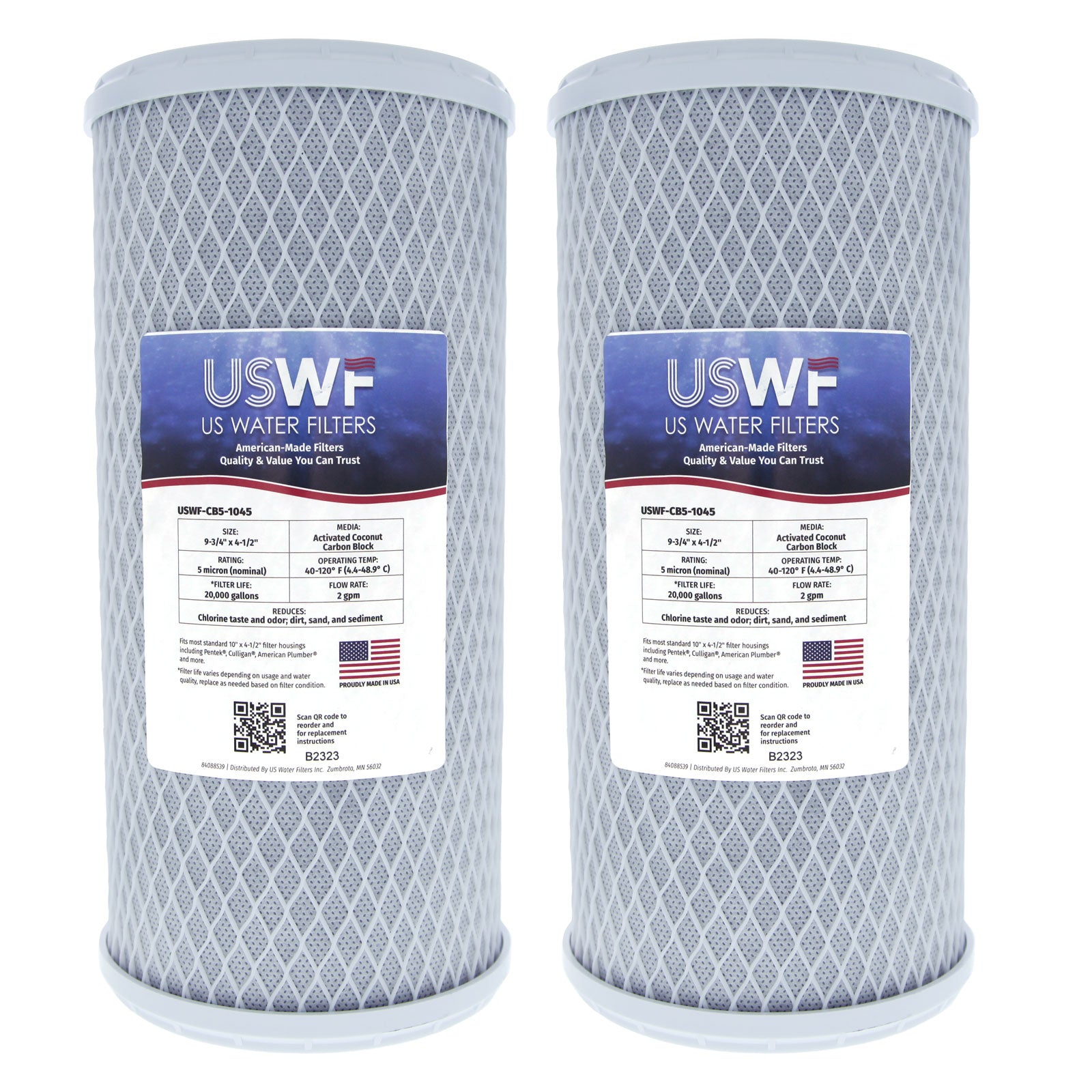 USWF Coconut Carbon Block Filter 5 Micron 10"x4.5" - Whole House Cartridges - 34.9 - DiscountFilterStore.com