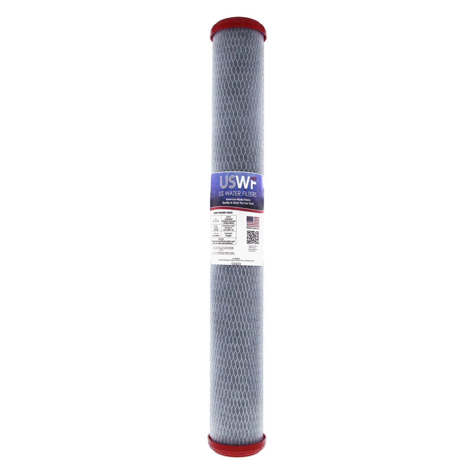 USWF Chloramine Reducing Filter Catalytic Carbon Block 1 Micron 20"x2.5" - Whole House Cartridges - 68.49 - DiscountFilterStore.com