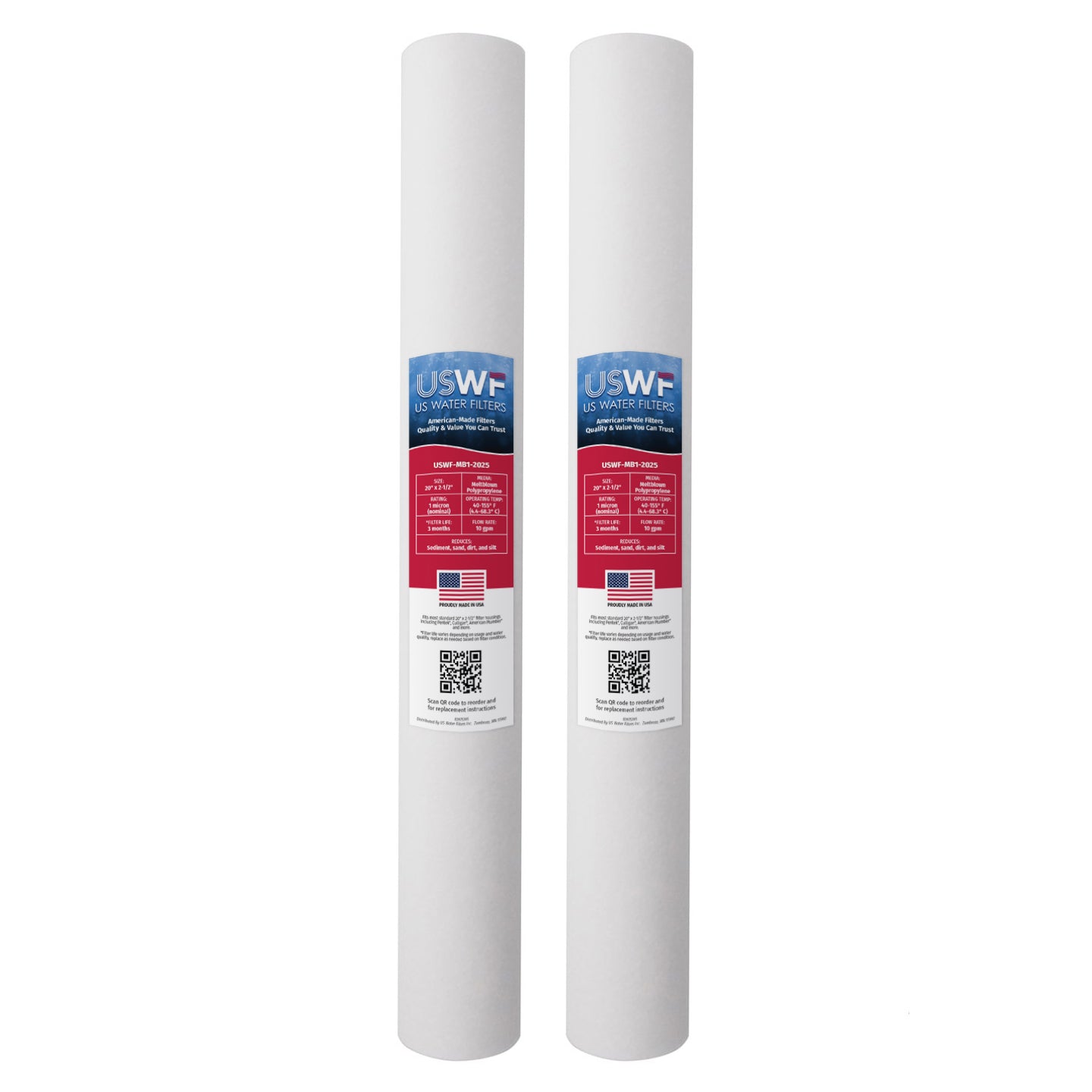 USWF 1 Micron 20"x2.5" Melt Blown Sediment Filter - Whole House Cartridges - 6.79 - DiscountFilterStore.com