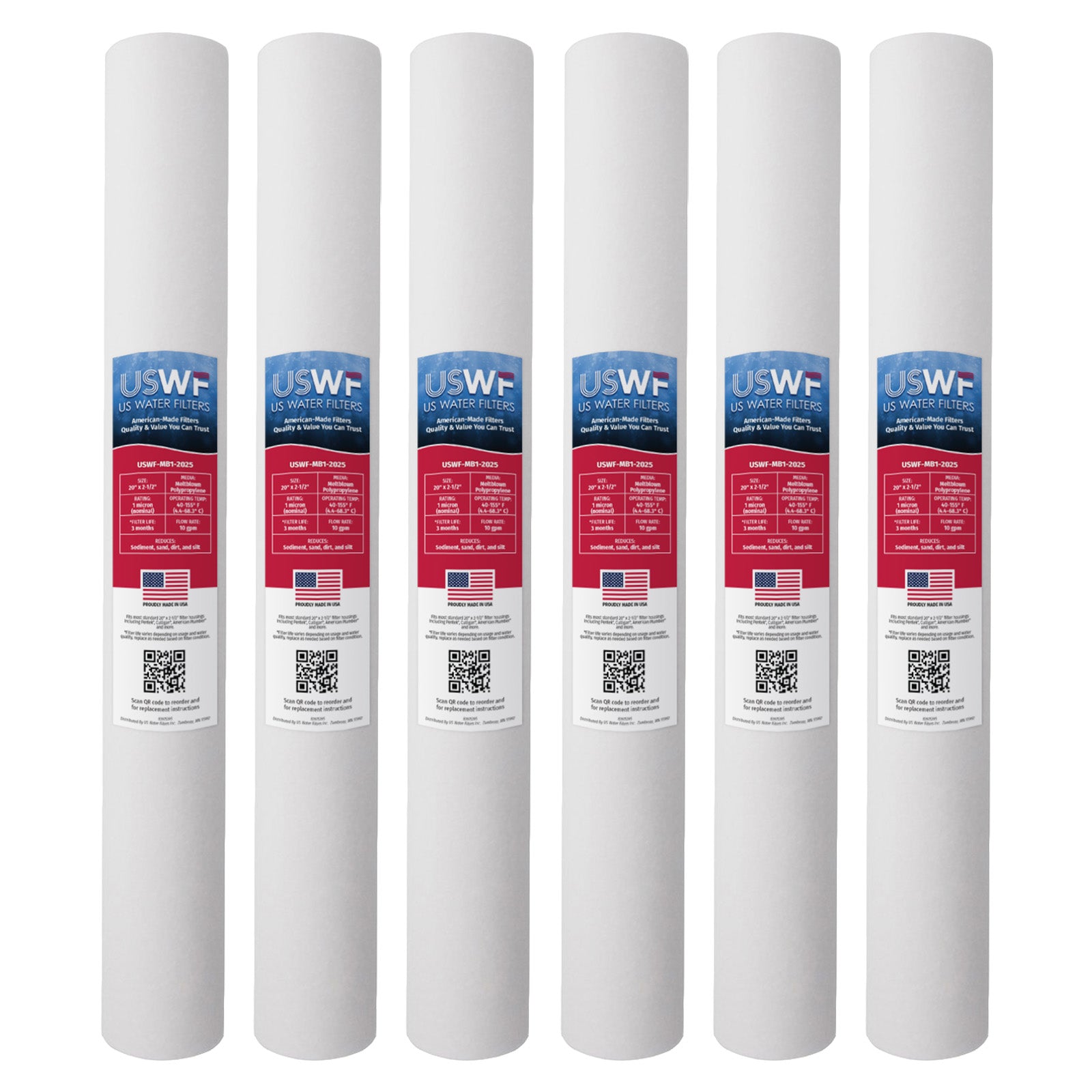 USWF 1 Micron 20"x2.5" Melt Blown Sediment Filter - Whole House Cartridges - 6.79 - DiscountFilterStore.com