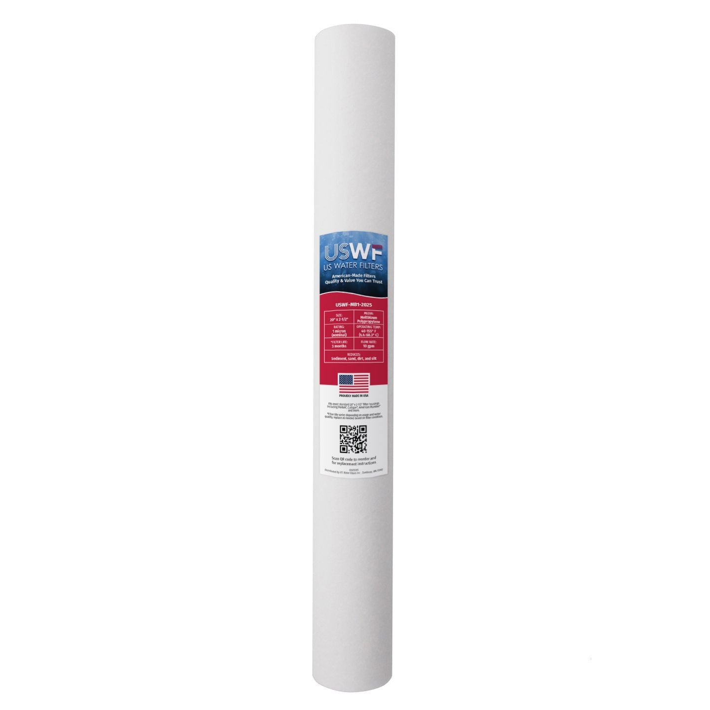 USWF 1 Micron 20"x2.5" Melt Blown Sediment Filter - Whole House Cartridges - 6.79 - DiscountFilterStore.com
