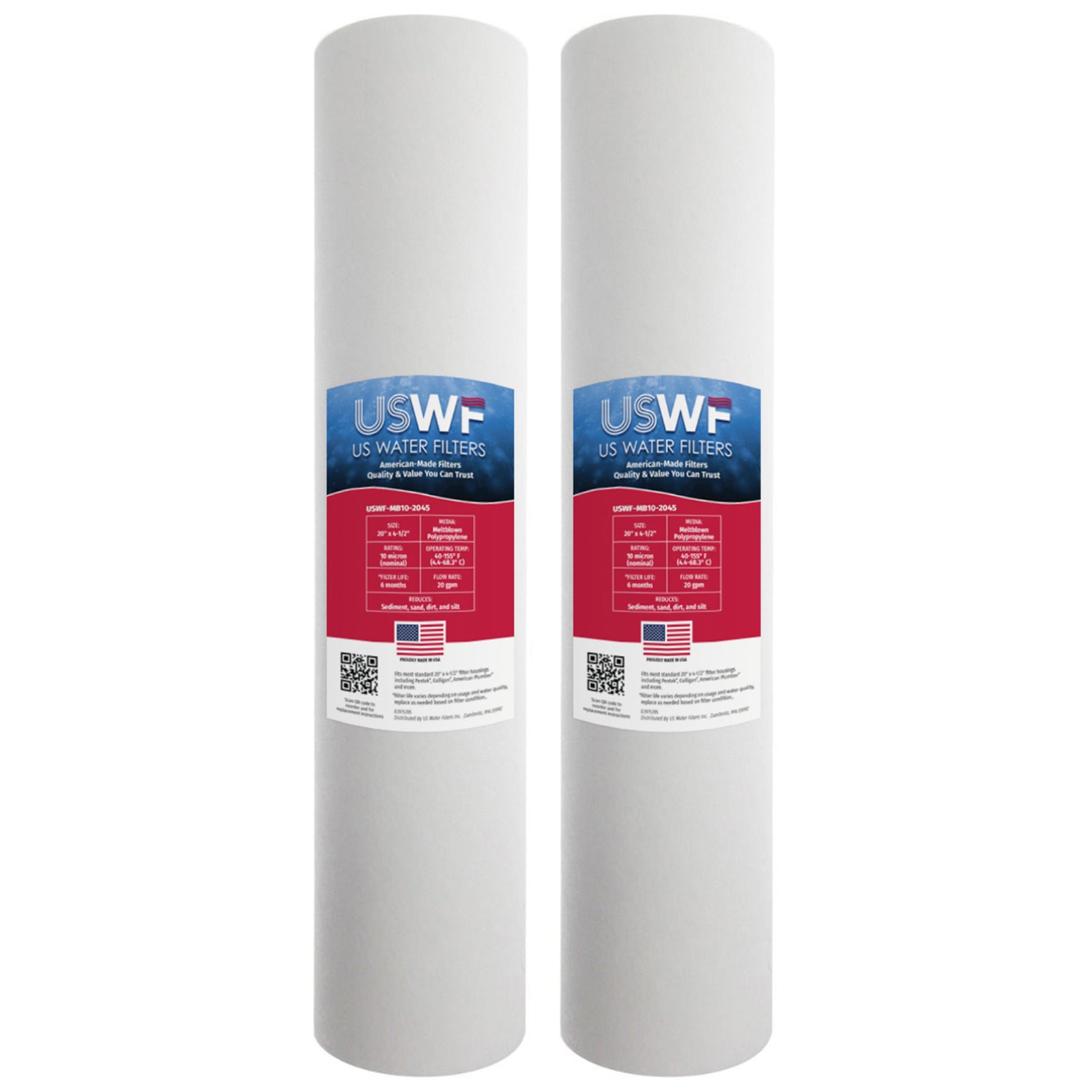 USWF 10 Micron 20"x4.5" Melt Blown Sediment Filter - Whole House Cartridges - 19.71 - DiscountFilterStore.com