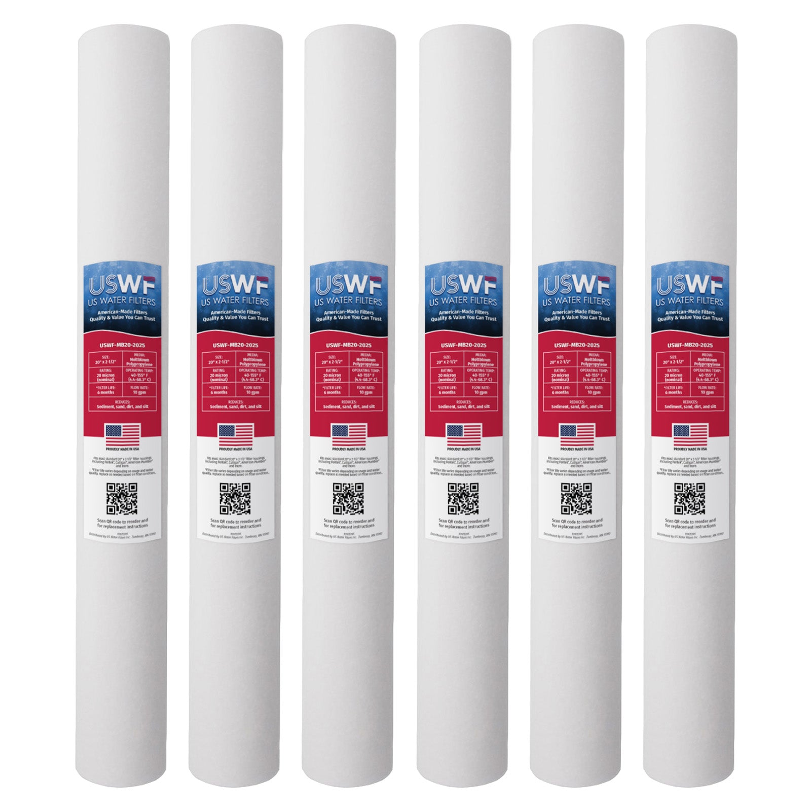 USWF 20 Micron 20"x2.5" Melt Blown Sediment Filter - Whole House Cartridges - 6.79 - DiscountFilterStore.com