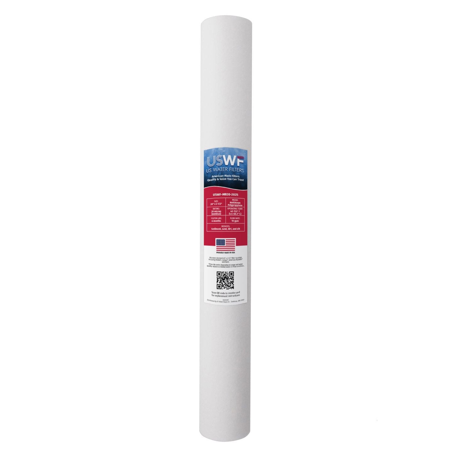USWF 20 Micron 20"x2.5" Melt Blown Sediment Filter - Whole House Cartridges - 6.79 - DiscountFilterStore.com