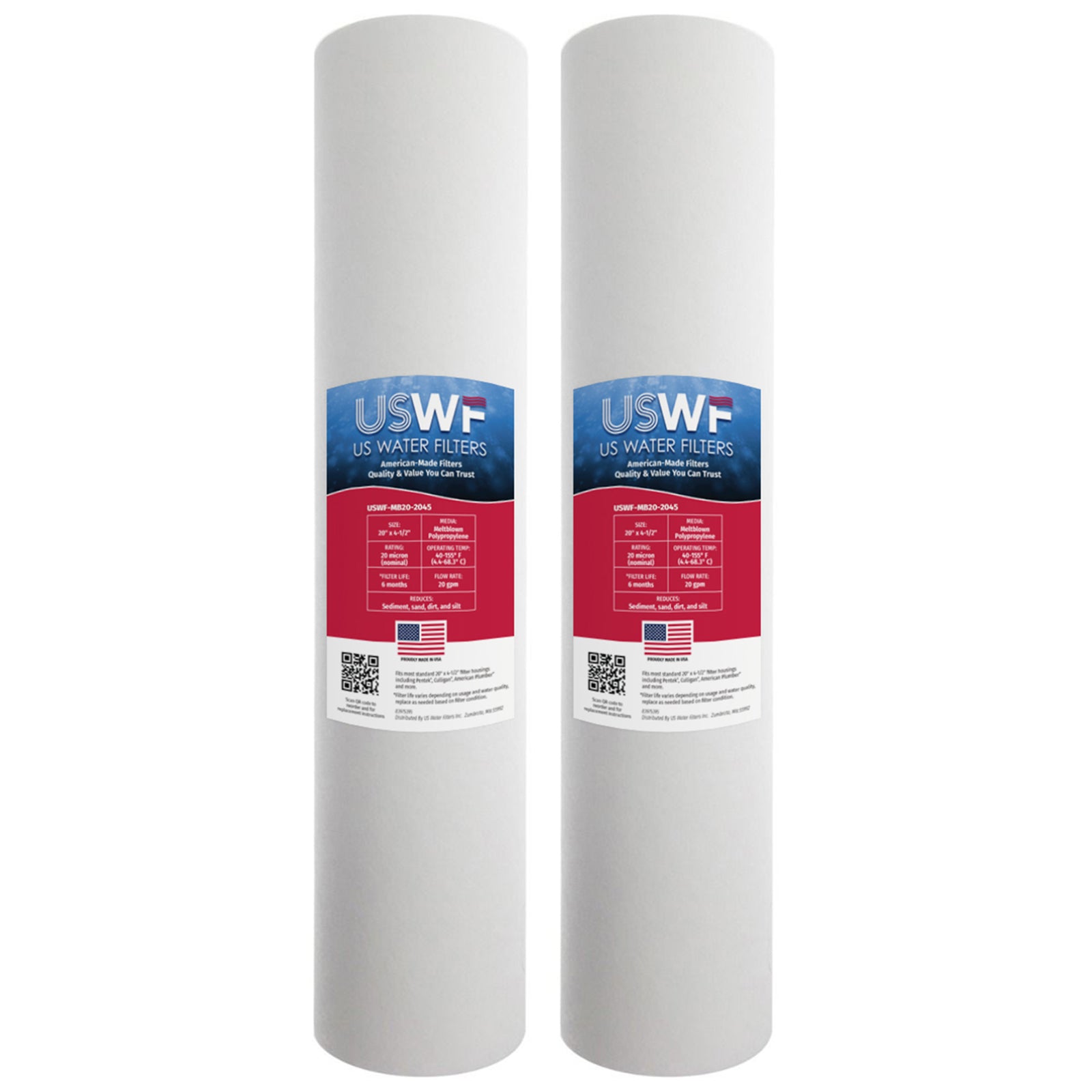 USWF 20 Micron 20"x4.5" Melt Blown Sediment Filter - Whole House Cartridges - 19.35 - DiscountFilterStore.com