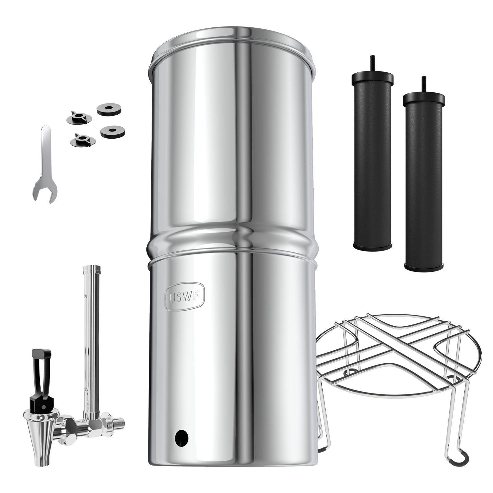 USWF 2.25 Gallon Stainless Steel Gravity Fed Filter System - Countertop & Faucet Filters - 174.49 - DiscountFilterStore.com