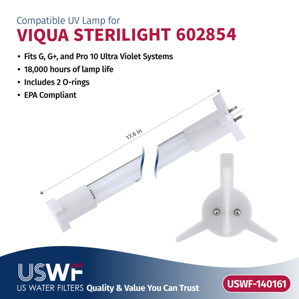 USWF Replacement for VIQUA 602850-101 UV Lamp/Sleeve Combo | Fits the VIQUA G/G+, & Pro 10 Series UV Systems - Whole House Systems - 142.97 - DiscountFilterStore.com