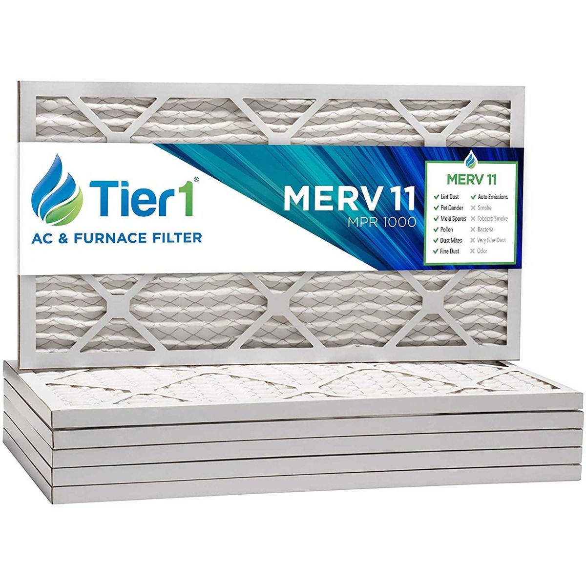 16x25x1 Merv 11 Universal Air Filter By Tier1 (6-Pack) - Air Filters - 74.24 - DiscountFilterStore.com